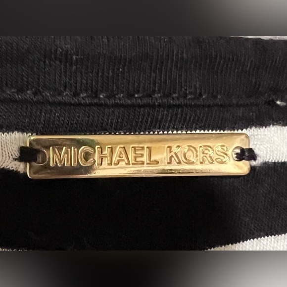 Michael Kors long sleeve black and white striped shirt Size Large - Picture 5 of 6